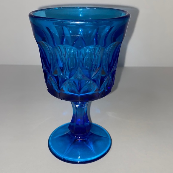 Noritake Perspective Blue Pressed Glass Goblet - Picture 1 of 7